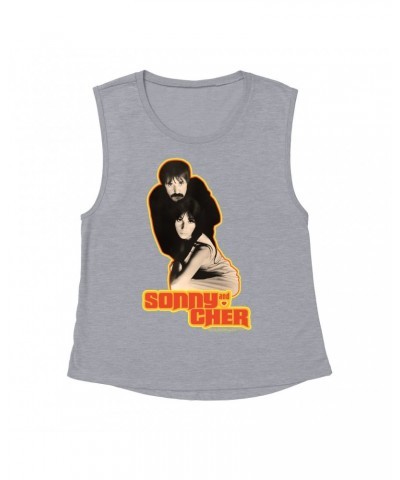 Sonny & Cher Ladies' Muscle Tank Top | The Two Of Us Yellow Retro Design Shirt $9.55 Shirts