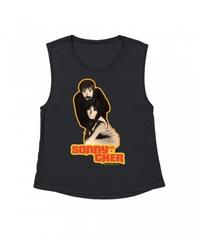 Sonny & Cher Ladies' Muscle Tank Top | The Two Of Us Yellow Retro Design Shirt $9.55 Shirts