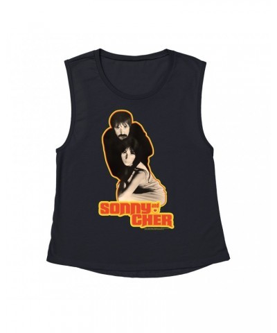 Sonny & Cher Ladies' Muscle Tank Top | The Two Of Us Yellow Retro Design Shirt $9.55 Shirts