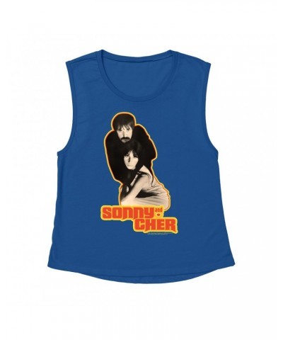 Sonny & Cher Ladies' Muscle Tank Top | The Two Of Us Yellow Retro Design Shirt $9.55 Shirts