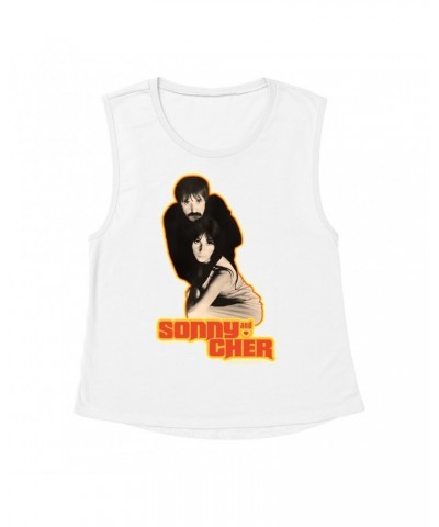 Sonny & Cher Ladies' Muscle Tank Top | The Two Of Us Yellow Retro Design Shirt $9.55 Shirts