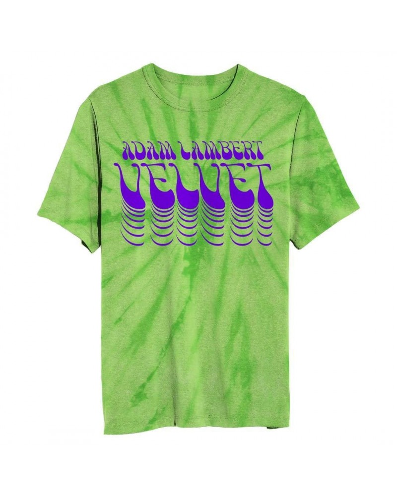 Adam Lambert Green Tie Dye Flock Print Tee + Download $7.82 Shirts