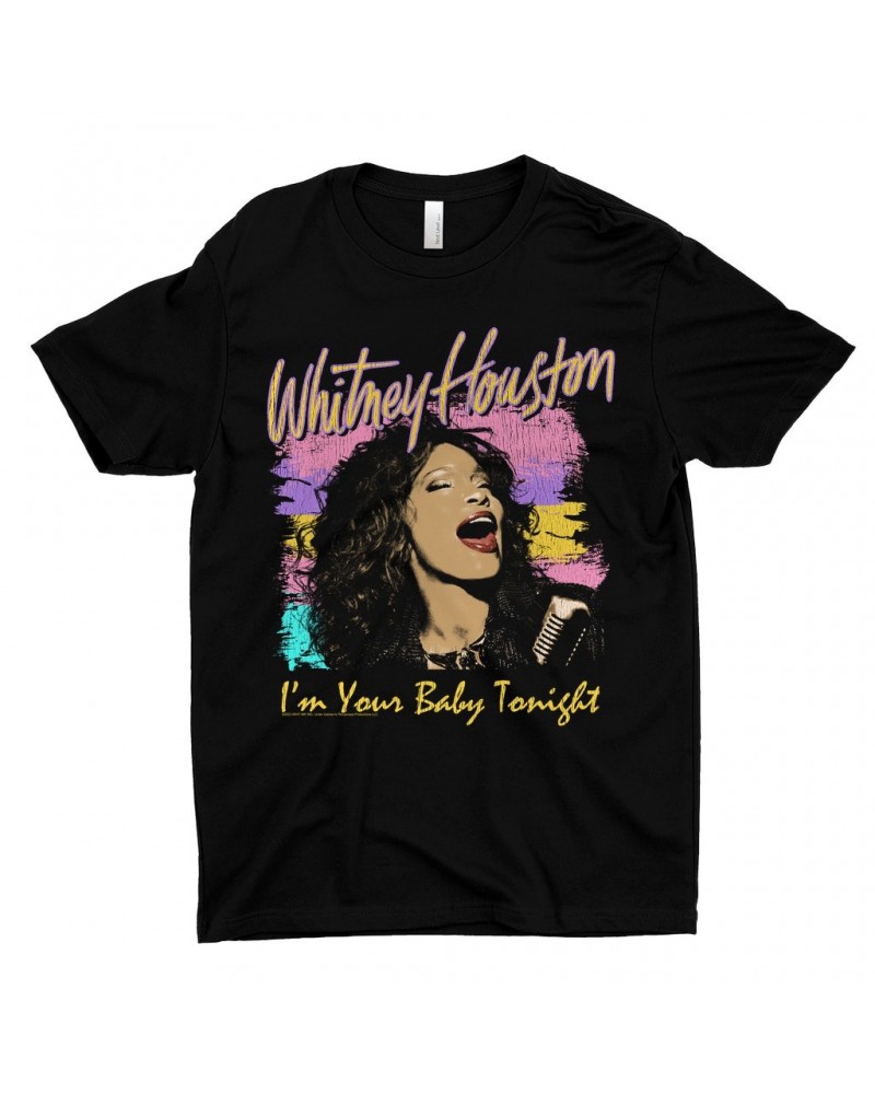 Whitney Houston T-Shirt | I'm Your Baby Tonight Colorful Illustration Shirt $12.59 Shirts