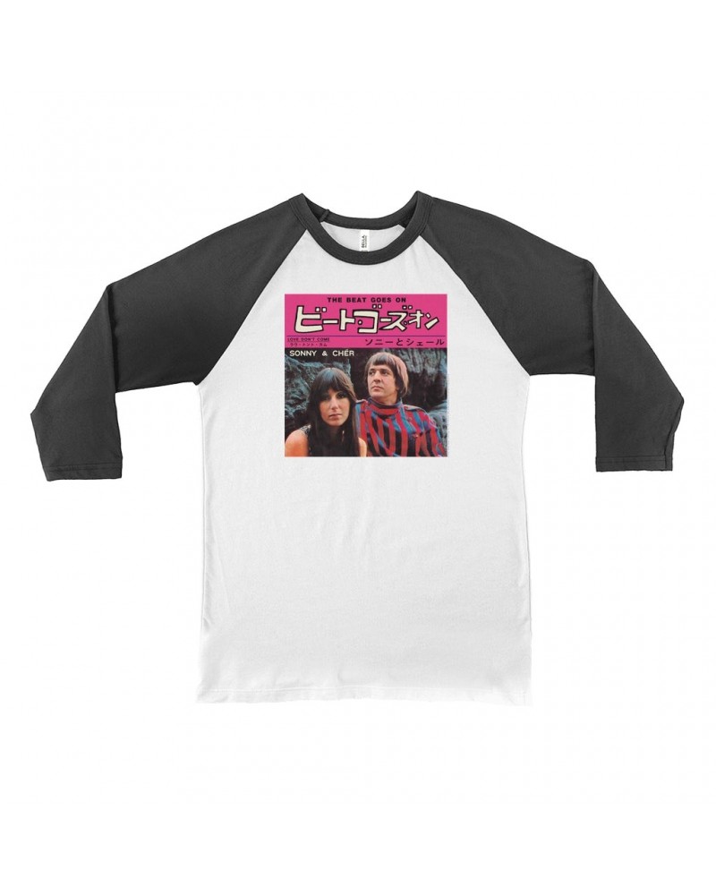 Sonny & Cher 3/4 Sleeve Baseball Tee | The Beat Goes On Japan Album Shirt $6.97 Shirts