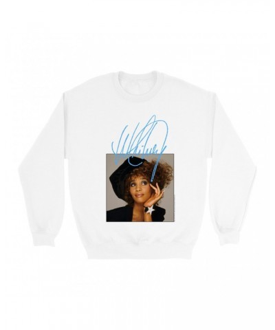 Whitney Houston Sweatshirt | Whitney Star Photoshoot With True Blue Signature Sweatshirt $8.63 Sweatshirts