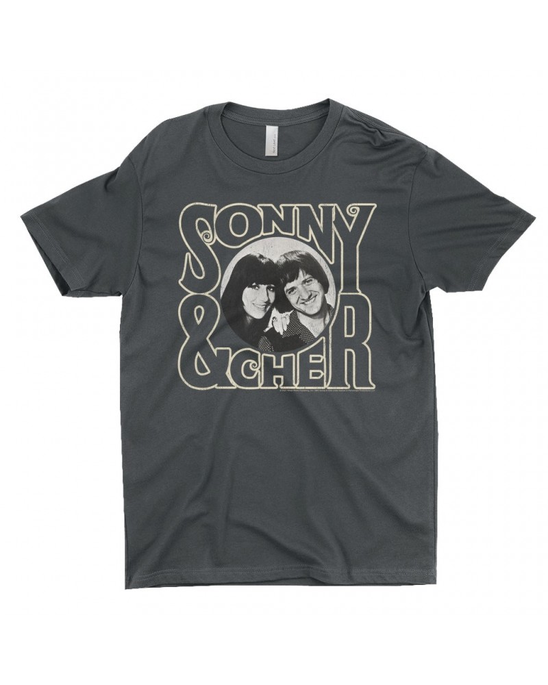 Sonny & Cher T-Shirt | Retro Logo And Photo Distressed Shirt $8.39 Shirts