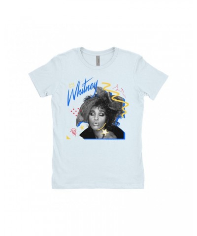 Whitney Houston Ladies' Boyfriend T-Shirt | Funky Colorful 1987 Photo Image Design Shirt $7.64 Shirts