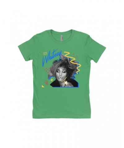 Whitney Houston Ladies' Boyfriend T-Shirt | Funky Colorful 1987 Photo Image Design Shirt $7.64 Shirts