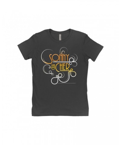 Sonny & Cher Ladies' Boyfriend T-Shirt | Mod TV Retro Logo Shirt $11.89 Shirts