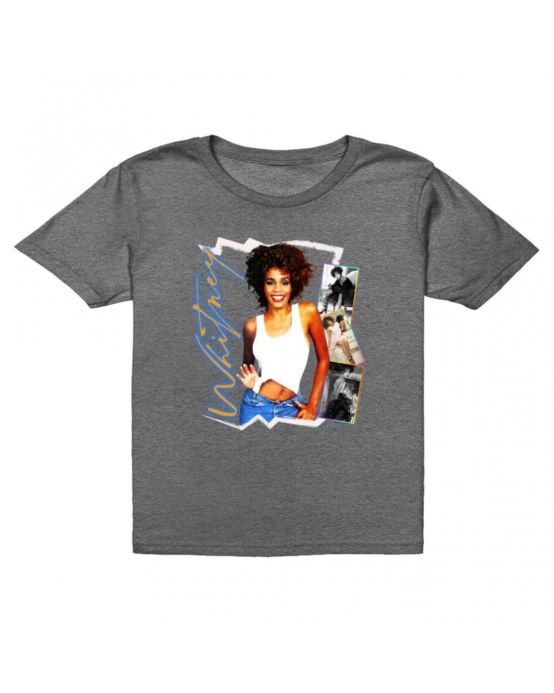 Whitney Houston Kids T-Shirt | Rainbow Ombre Electric Collage Kids T-Shirt $6.11 Kids