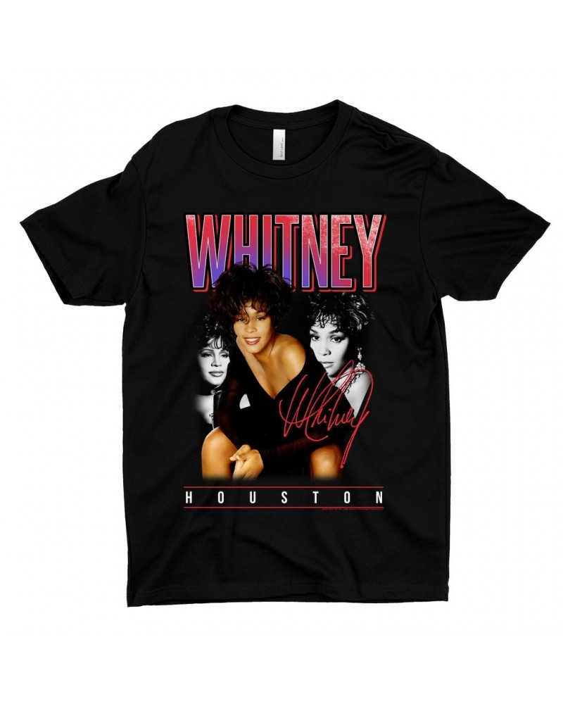 Whitney Houston T-Shirt | Triple Red Purple Collage Shirt $9.16 Shirts