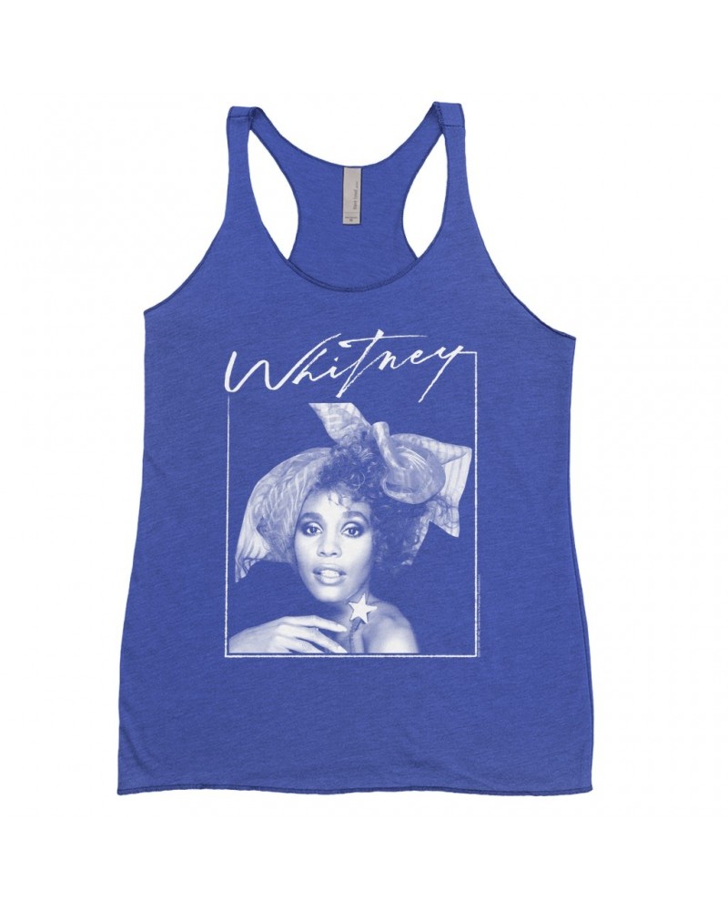 Whitney Houston Bold Colored Racerback Tank | 1987 Whitney Signature And White Photo Image Shirt $9.35 Shirts