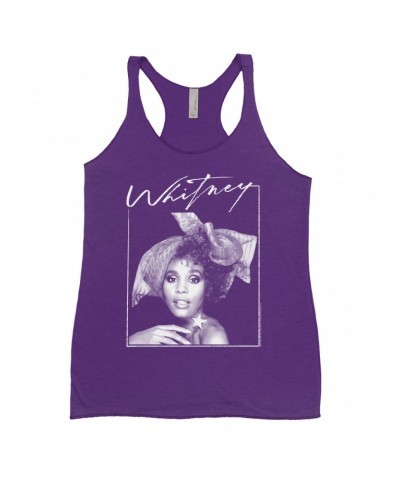 Whitney Houston Bold Colored Racerback Tank | 1987 Whitney Signature And White Photo Image Shirt $9.35 Shirts