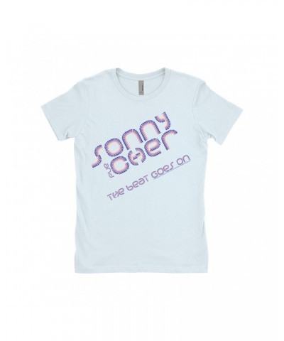 Sonny & Cher Ladies' Boyfriend T-Shirt | The Beat Goes On Colorful Logo Shirt $16.23 Shirts