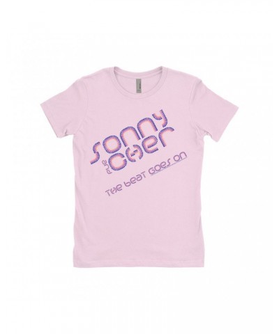 Sonny & Cher Ladies' Boyfriend T-Shirt | The Beat Goes On Colorful Logo Shirt $16.23 Shirts