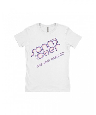 Sonny & Cher Ladies' Boyfriend T-Shirt | The Beat Goes On Colorful Logo Shirt $16.23 Shirts