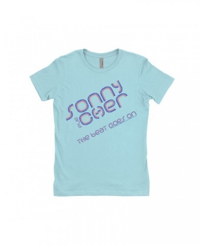 Sonny & Cher Ladies' Boyfriend T-Shirt | The Beat Goes On Colorful Logo Shirt $16.23 Shirts