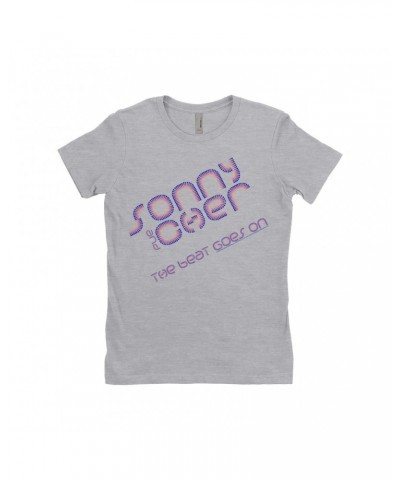 Sonny & Cher Ladies' Boyfriend T-Shirt | The Beat Goes On Colorful Logo Shirt $16.23 Shirts