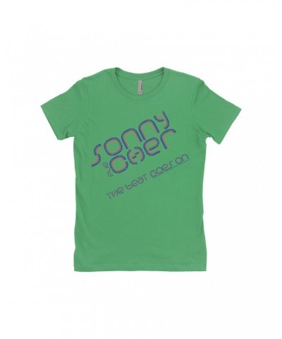 Sonny & Cher Ladies' Boyfriend T-Shirt | The Beat Goes On Colorful Logo Shirt $16.23 Shirts